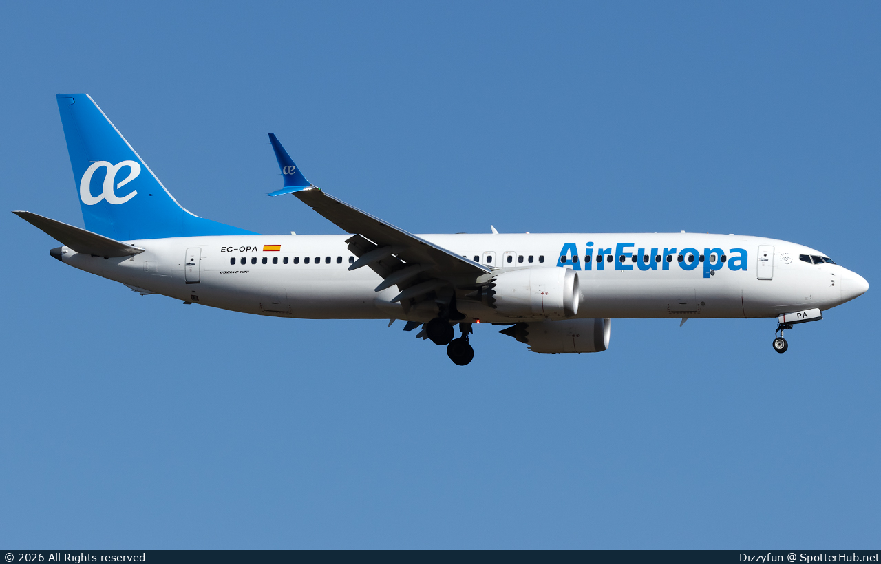 Photo of EC-OPA - Boeing 737 MAX 8 operated by Air Europa