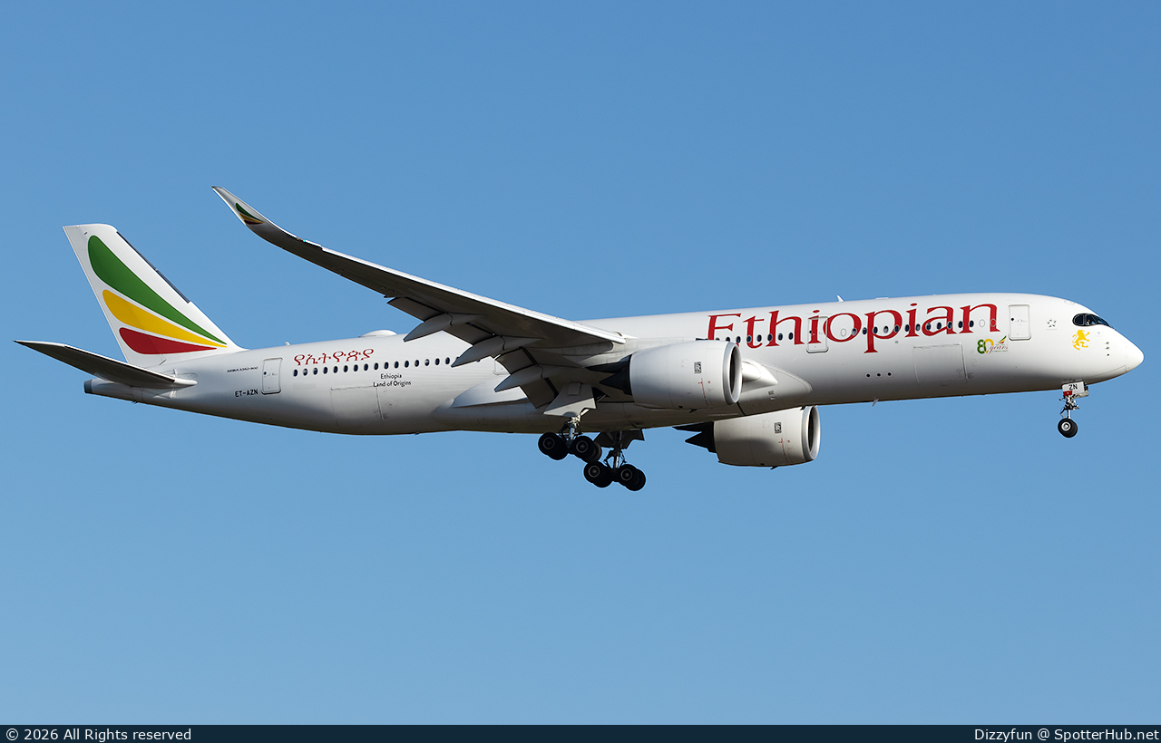 Photo of ET-AZN - Airbus A350-941 operated by Ethiopian Airlines