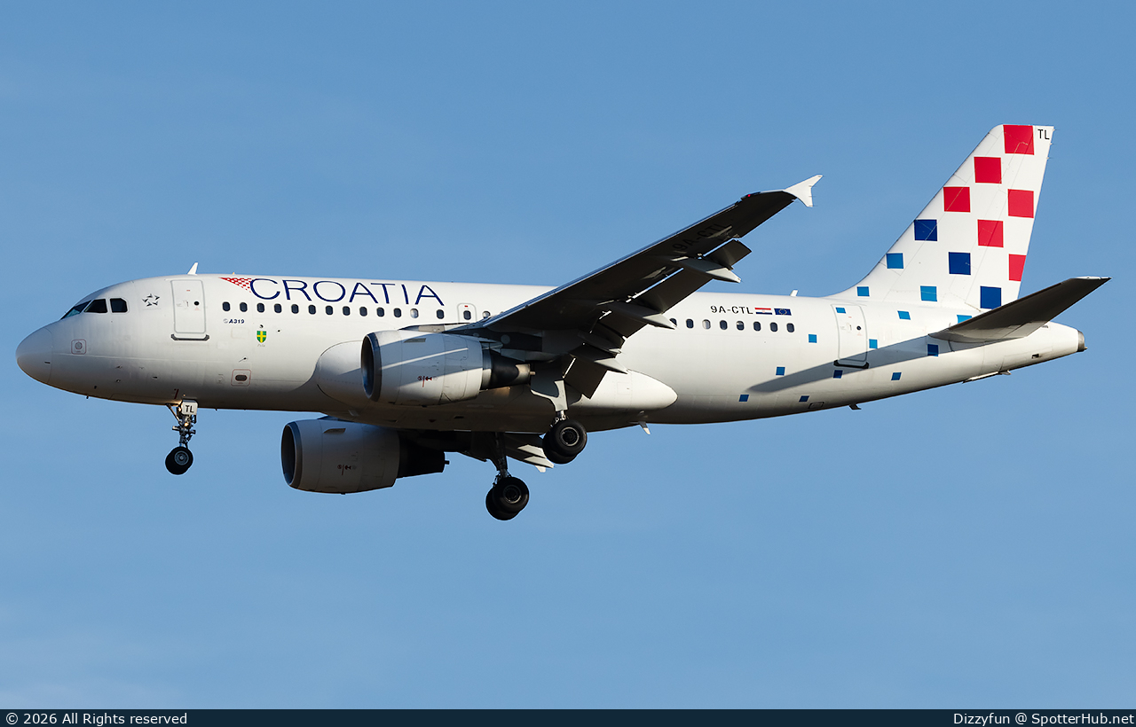 Photo of 9A-CTL - Airbus A319-112 operated by Croatia Airlines