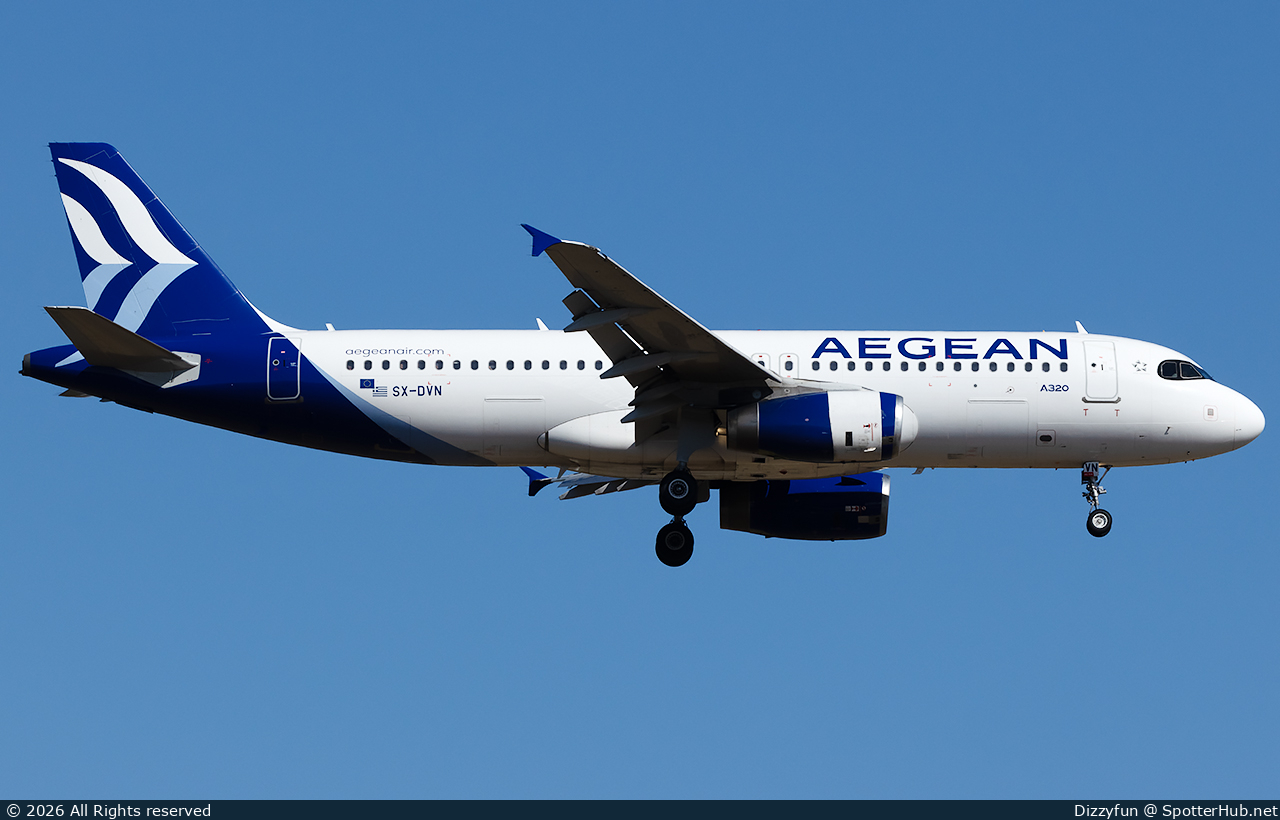 Photo of SX-DVN - Airbus A320-232 operated by Aegean Airlines