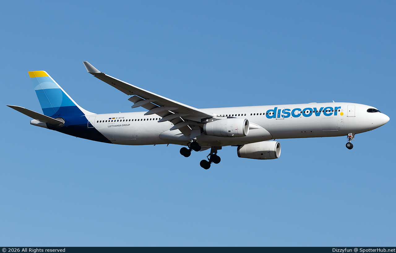 Photo of D-AFYQ - Airbus A330-343 operated by Discover Airlines