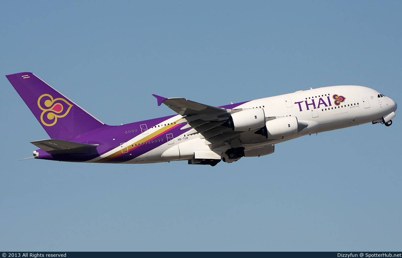 Photo of HS-TUB - Airbus A380-841 operated by Thai Airways International