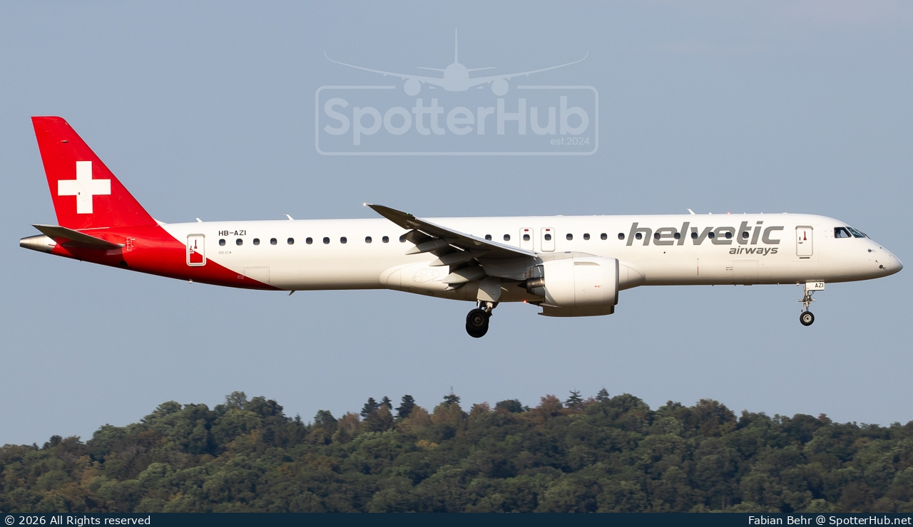 Photo of HB-AZI - Embraer ERJ-195-E2 operated by Helvetic Airways