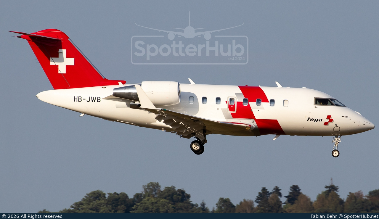 Photo of HB-JWB - Bombardier Challenger 650 operated by Rega Swiss Air-Rescue