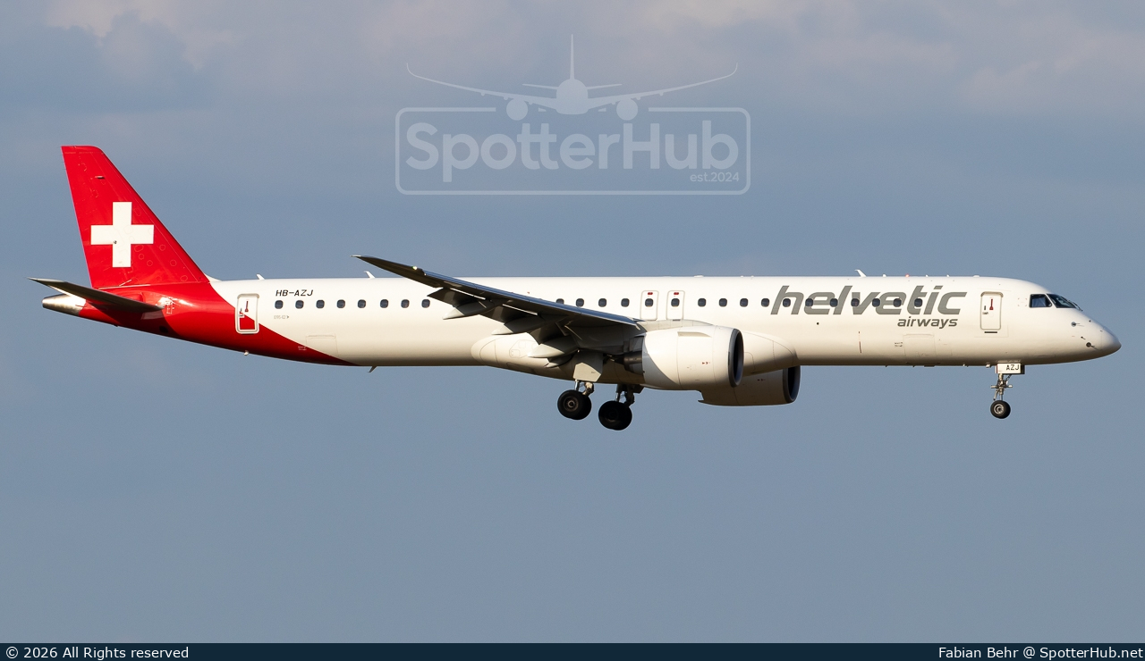 Photo of HB-AZJ - Embraer ERJ-195-E2 operated by Helvetic Airways
