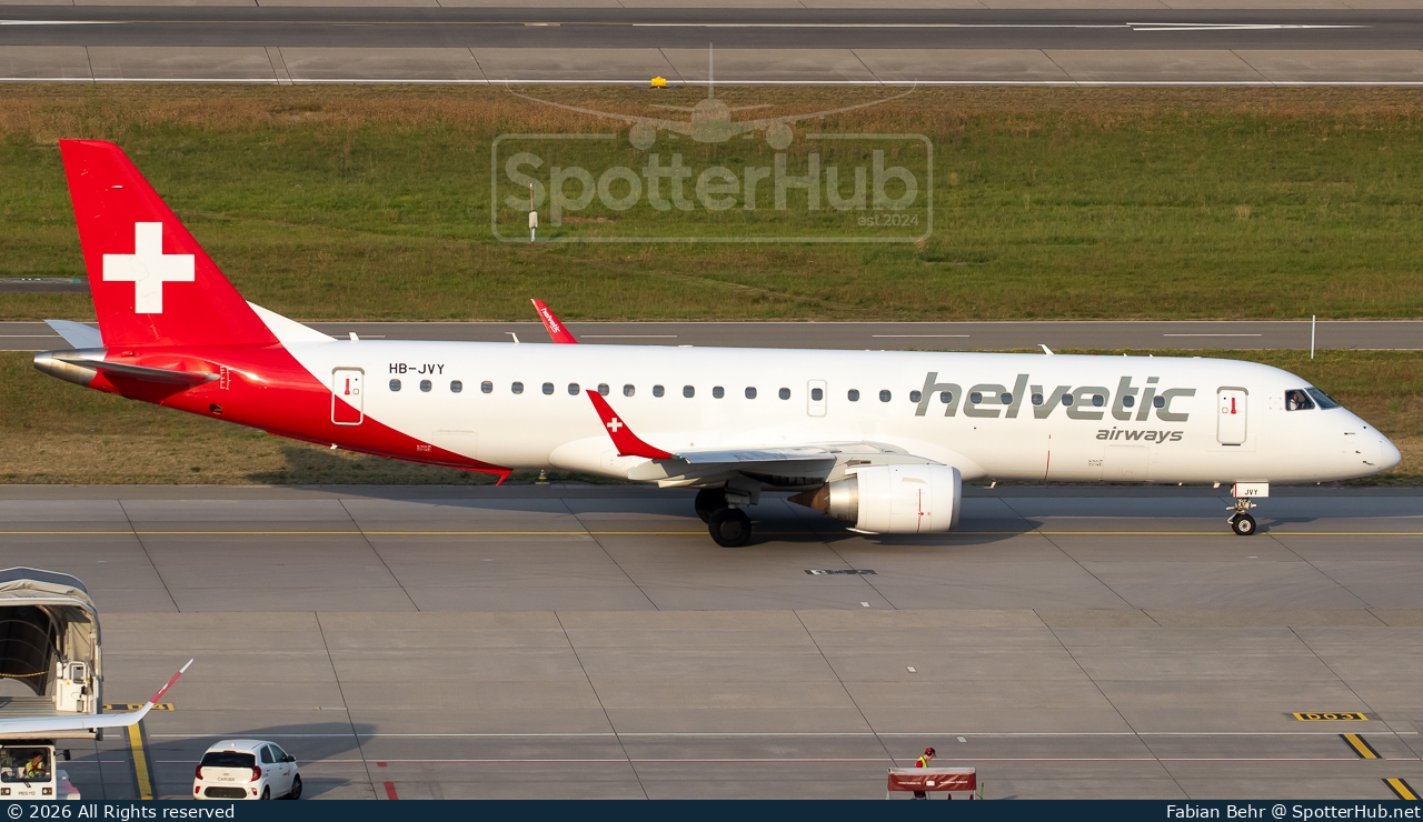 Photo of HB-JVY - Embraer ERJ-190LR operated by Helvetic Airways