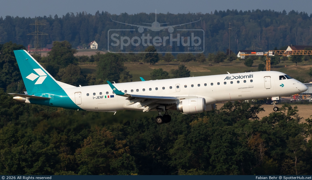 Photo of I-JENF - Embraer ERJ-190LR operated by Air Dolomiti