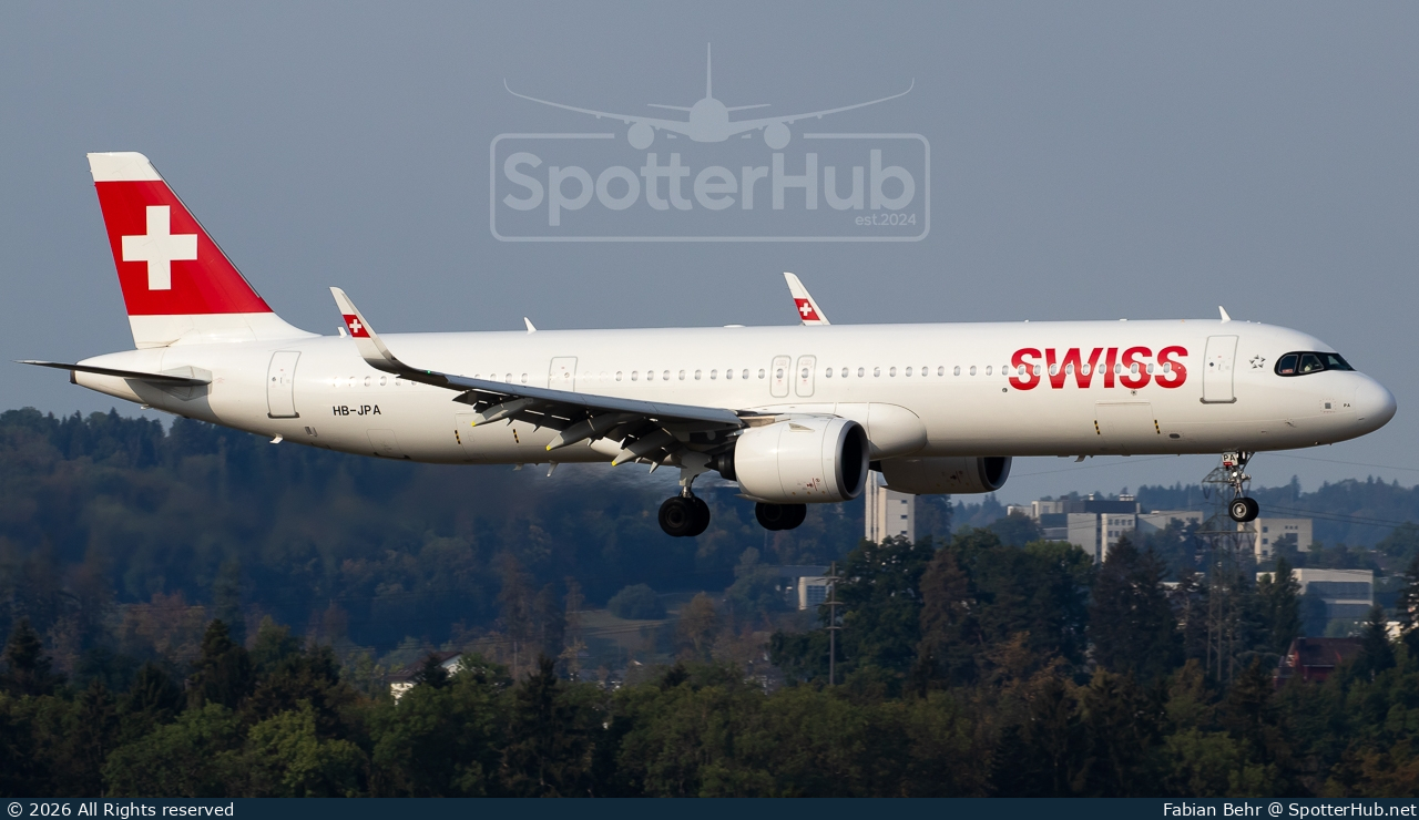 Photo of HB-JPA - Airbus A321-271NX operated by Swiss International Air Lines