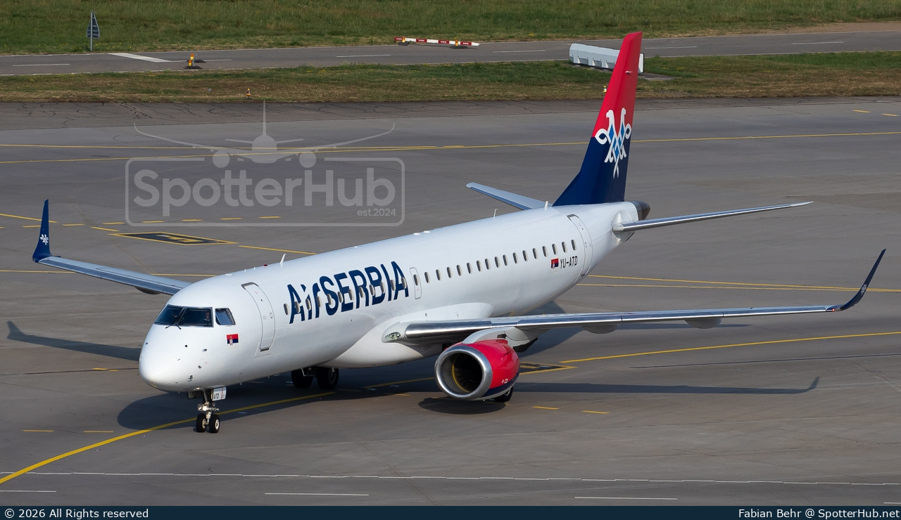 Photo of YU-ATD - Embraer ERJ-195LR operated by Air Serbia