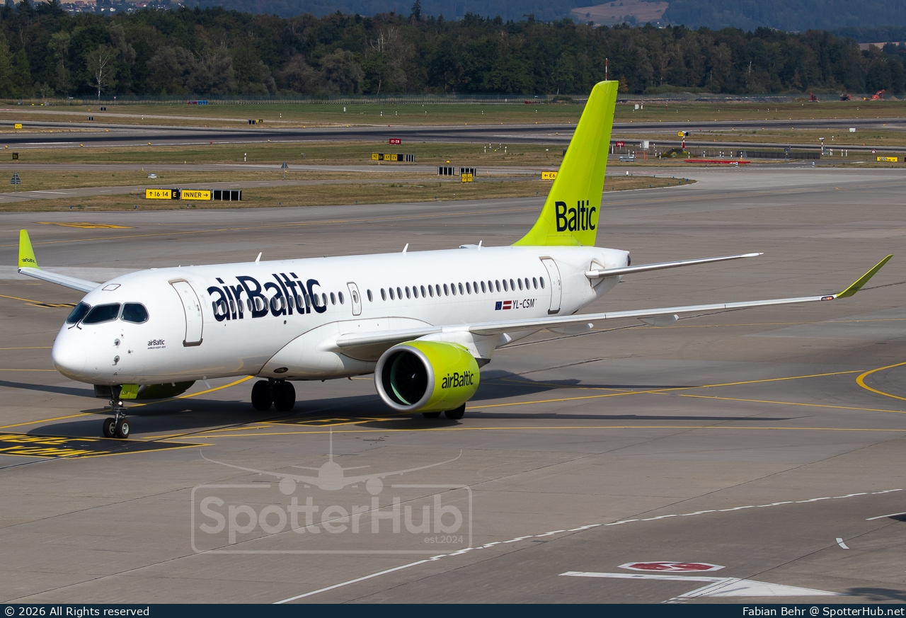 Photo of YL-CSM - Airbus A220-300 operated by airBaltic