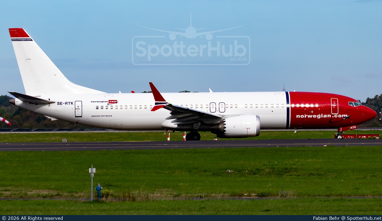 Photo of SE-RTK - Boeing 737 MAX 8 operated by Norwegian Air Sweden