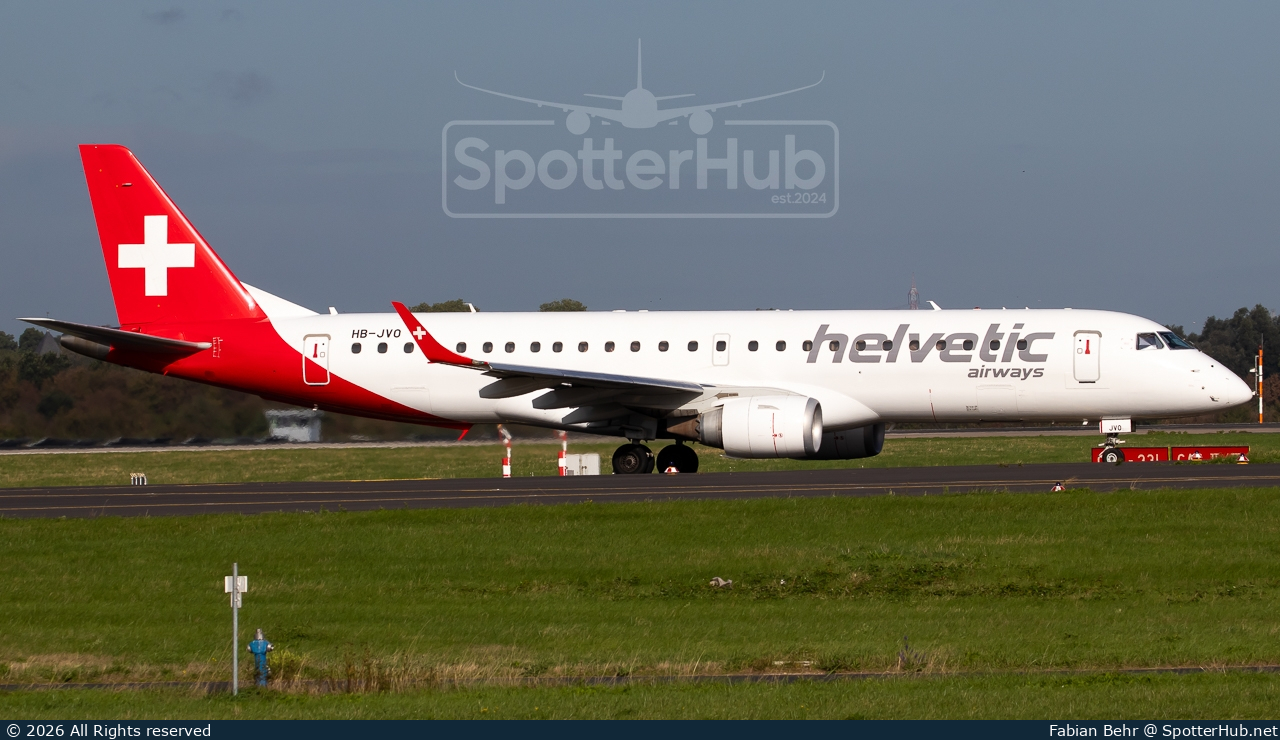 Photo of HB-JVO - Embraer ERJ-190LR operated by Helvetic Airways