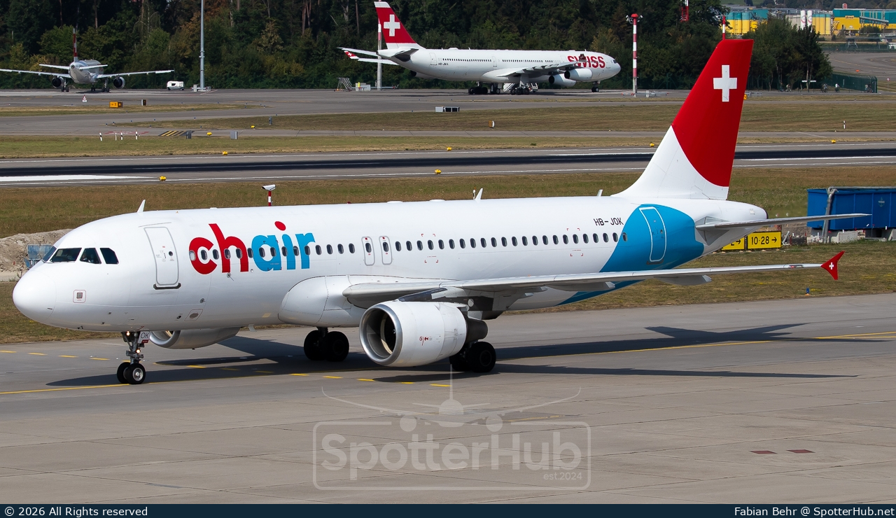 Photo of HB-JOK - Airbus A320-214 operated by Chair Airlines