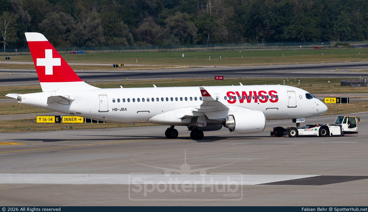 Photo of HB-JBA - Airbus A220-100 operated by Swiss International Air Lines