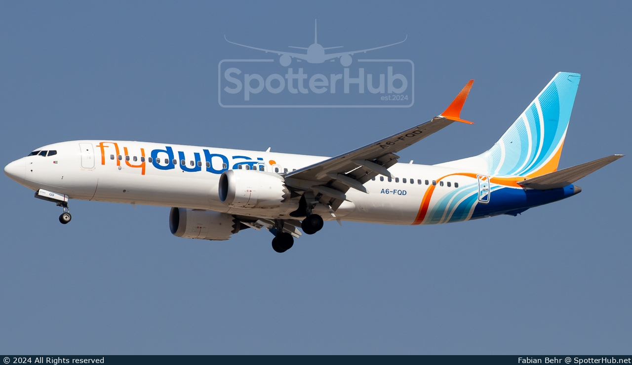 Photo of A6-FQD - Boeing 737 MAX 8 operated by flydubai