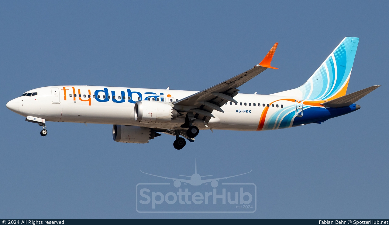 Photo of A6-FKK - Boeing 737 MAX 8 operated by flydubai