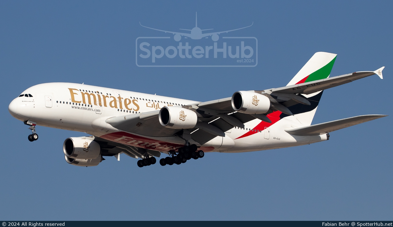 Photo of A6-EUG - Airbus A380-861 operated by Emirates