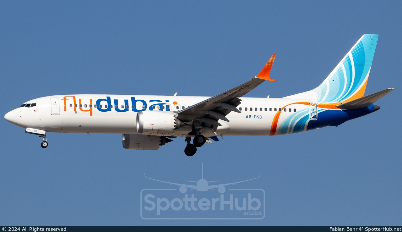 Photo of A6-FKD - Boeing 737 MAX 8 operated by flydubai