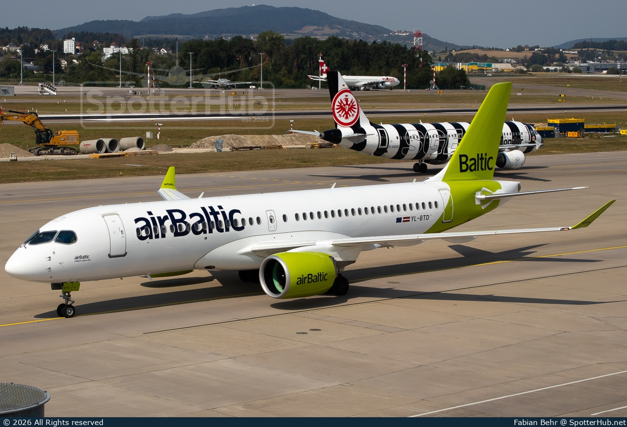 Photo of YL-BTD - Airbus A220-300 operated by airBaltic