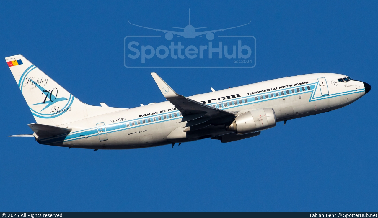 Photo of YR-BGG - Boeing 737-78J operated by Tarom - Romanian Air Transport