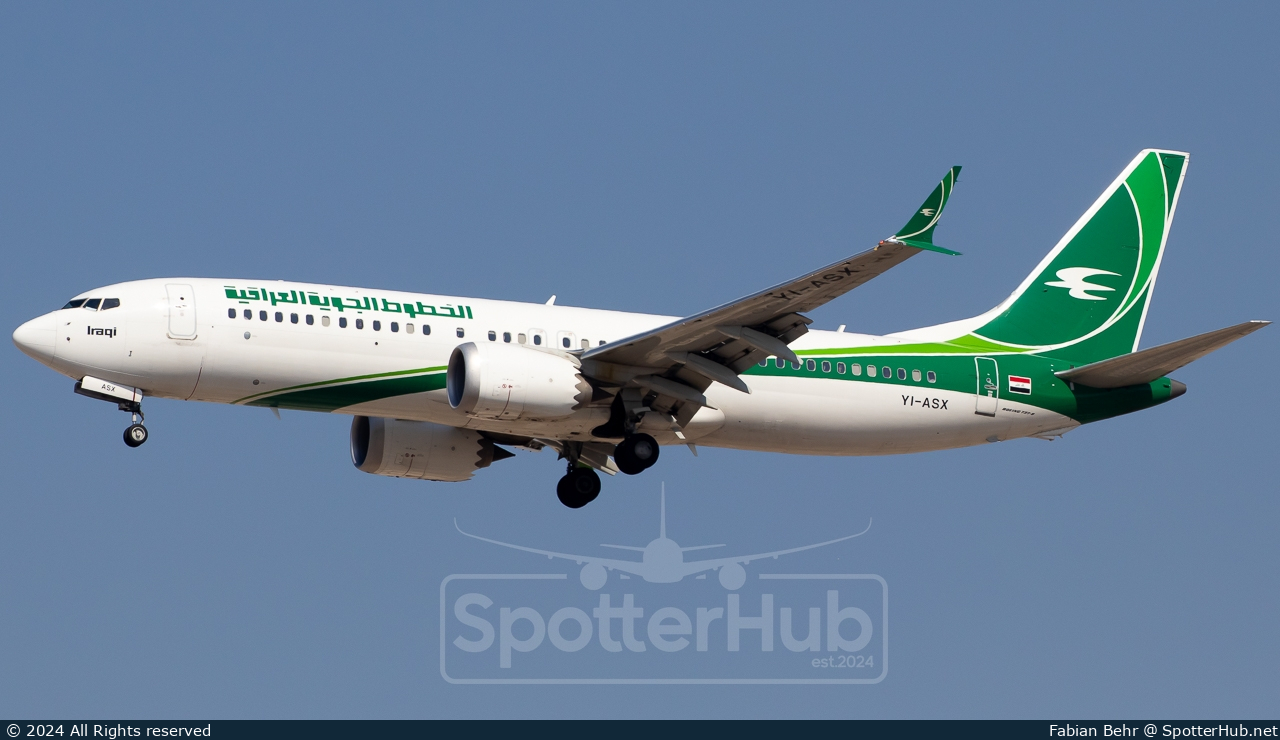 Photo of YI-ASX - Boeing 737 MAX 8 operated by Iraqi Airways