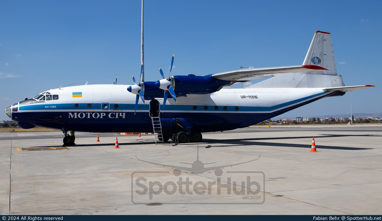 Photo of UR-11316 - Antonov An-12BK at Sofia Airport