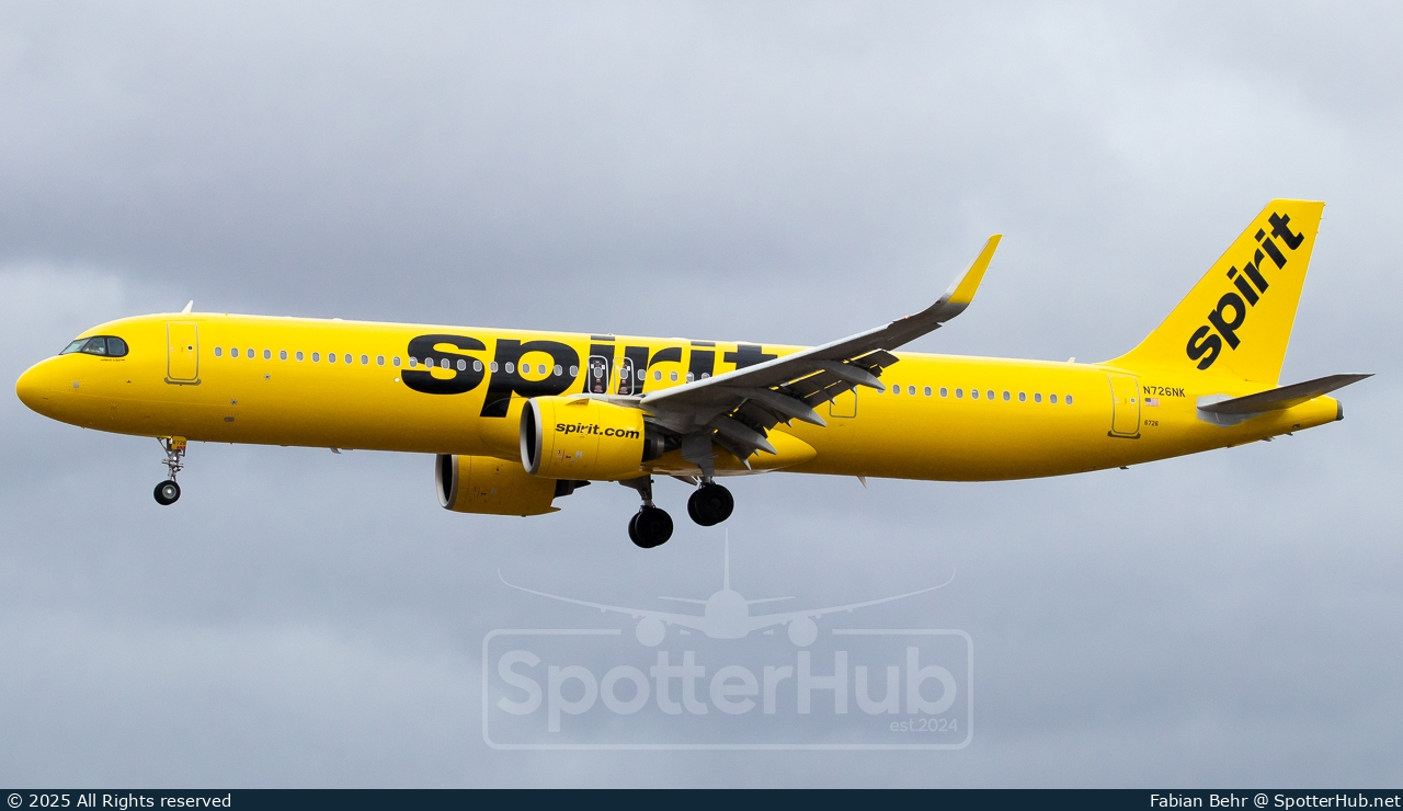 Photo of N726NK - Airbus A321-271NX operated by Spirit Airlines