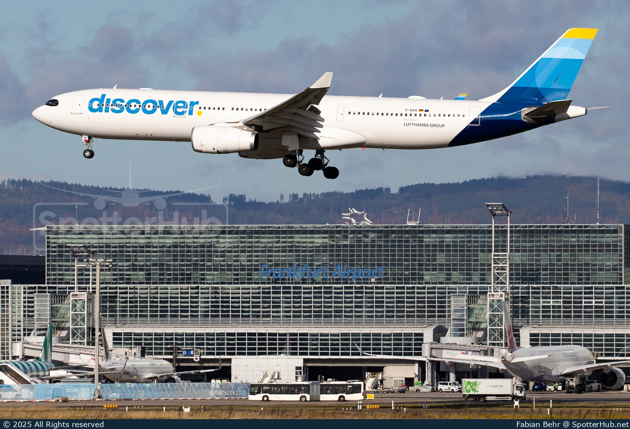Photo of D-AIKK - Airbus A330-343 operated by Discover Airlines