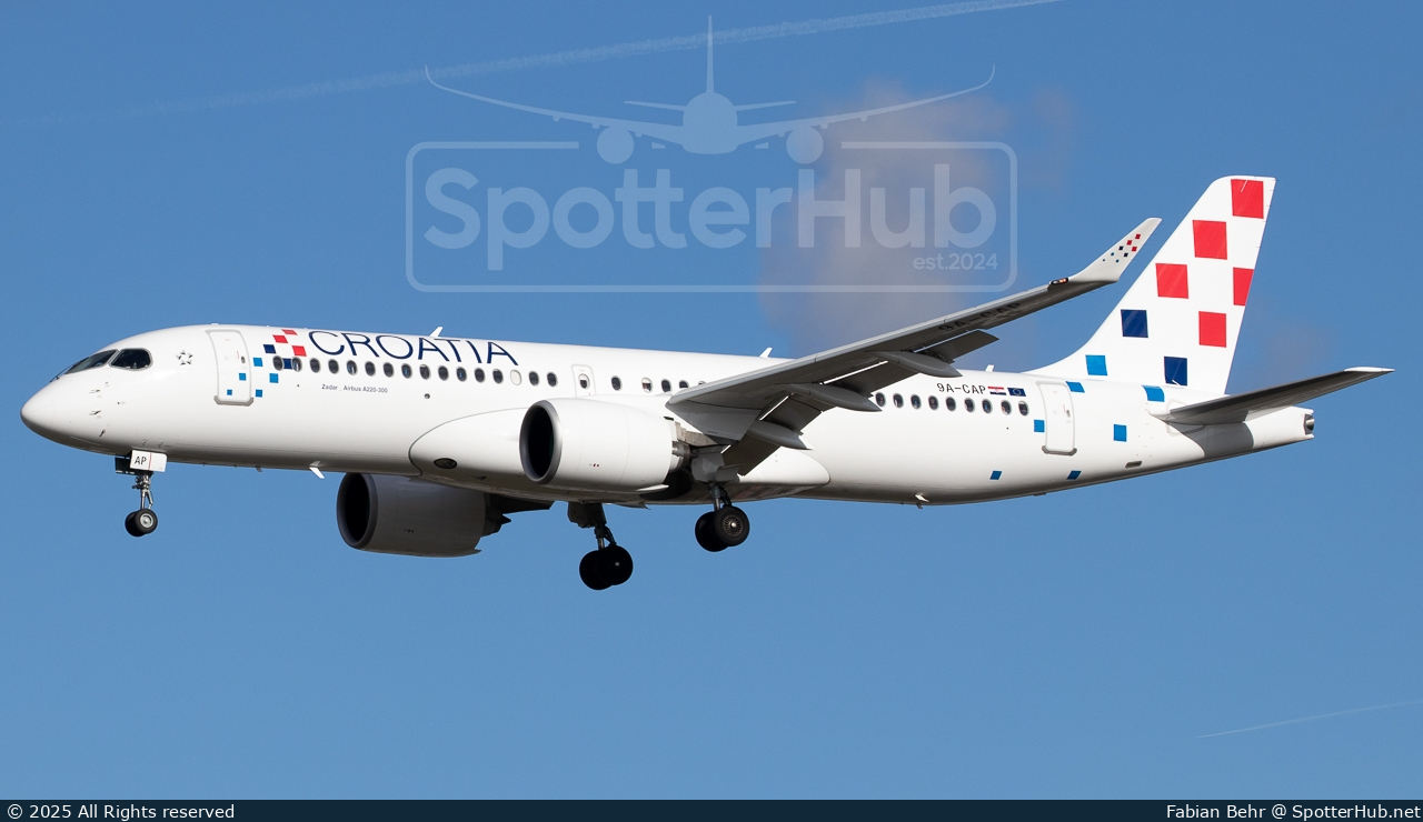 Photo of 9A-CAP - Airbus A220-300 operated by Croatia Airlines