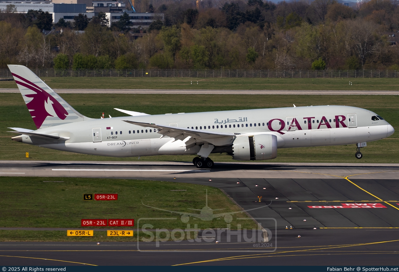 Photo of A7-BCP - Boeing 787-8 Dreamliner operated by Qatar Airways