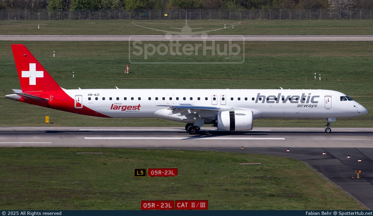 Photo of HB-AZI - Embraer ERJ-195-E2 operated by Helvetic Airways