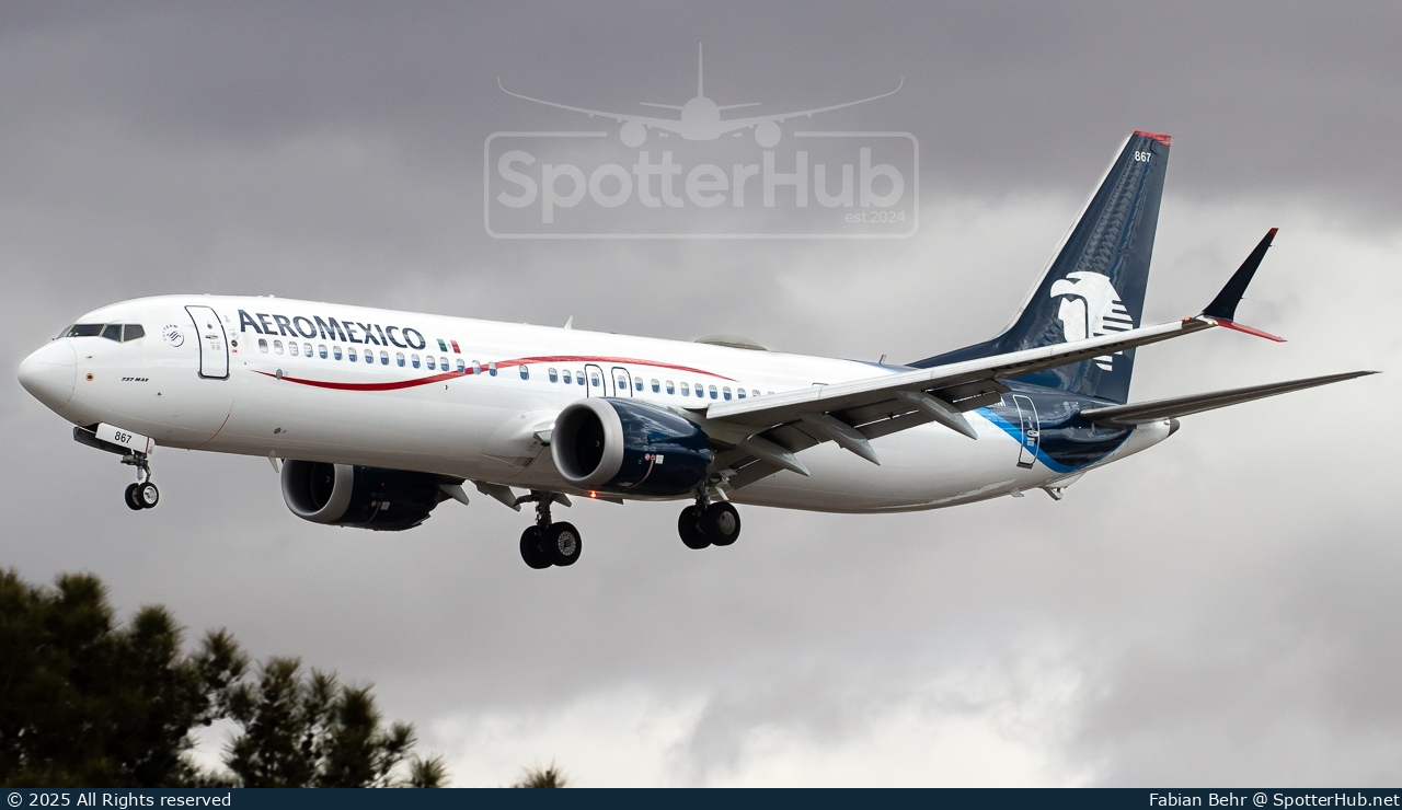 Photo of N867AM - Boeing 737 MAX 9 operated by Aeroméxico