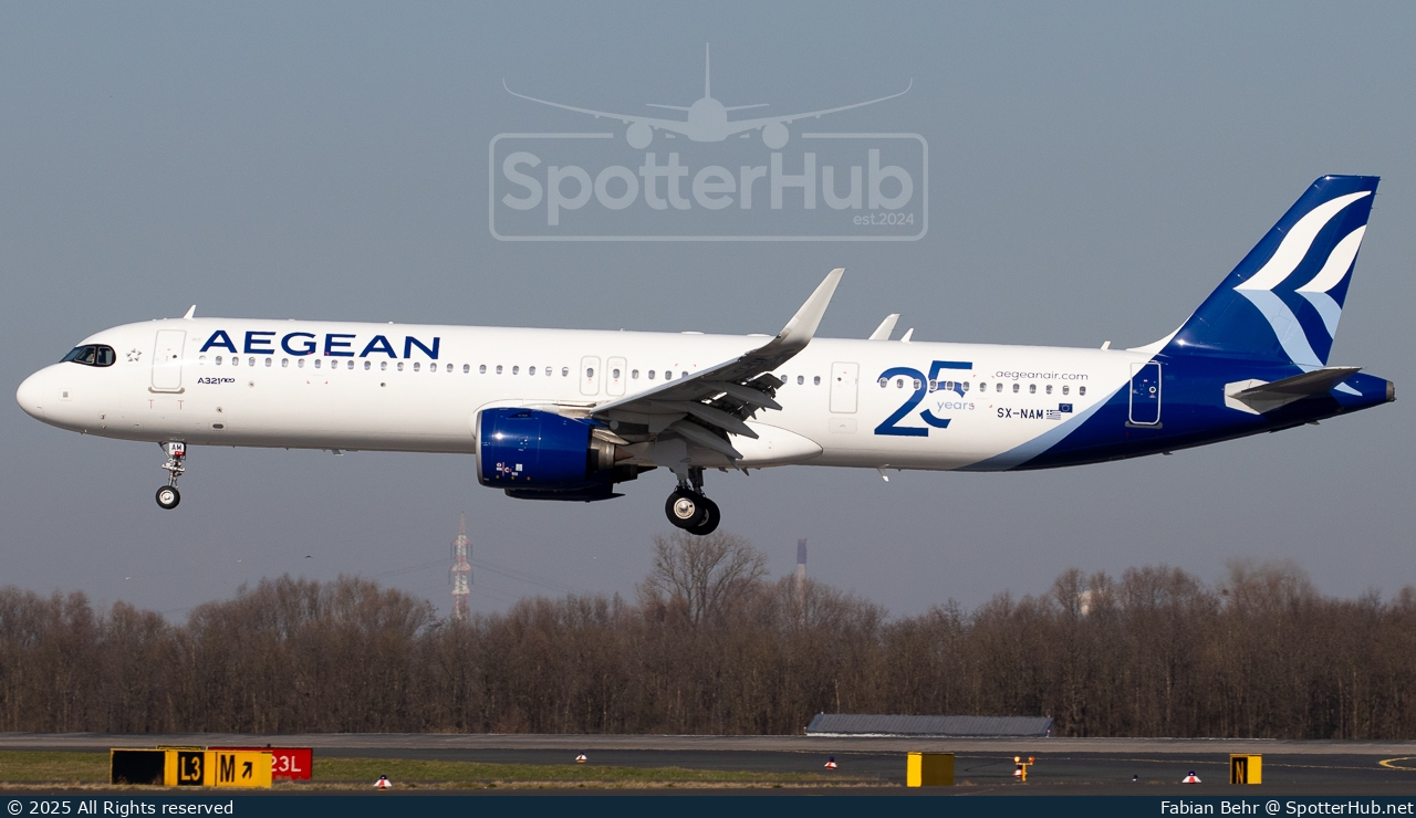 Photo of SX-NAM - Airbus A321-271NX operated by Aegean Airlines