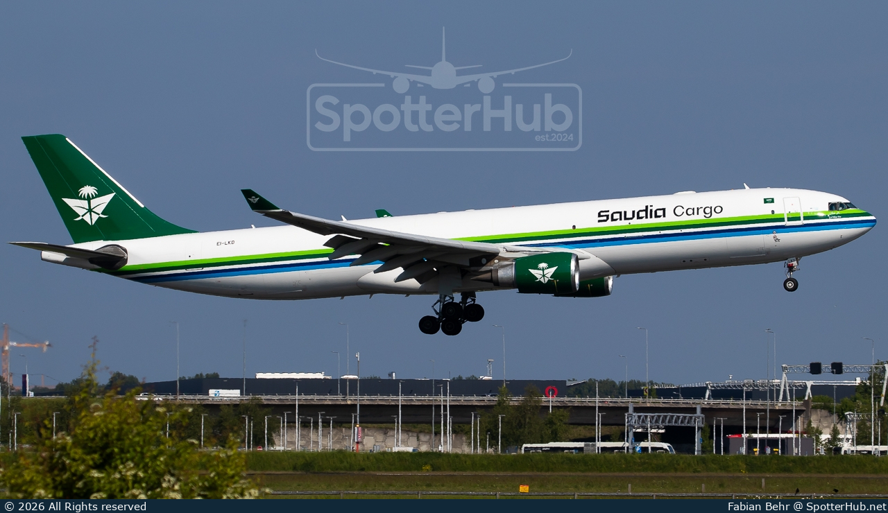 Photo of EI-LKD - Airbus A330-302(P2F) operated by Saudia Cargo (opb ASL Airlines Ireland)