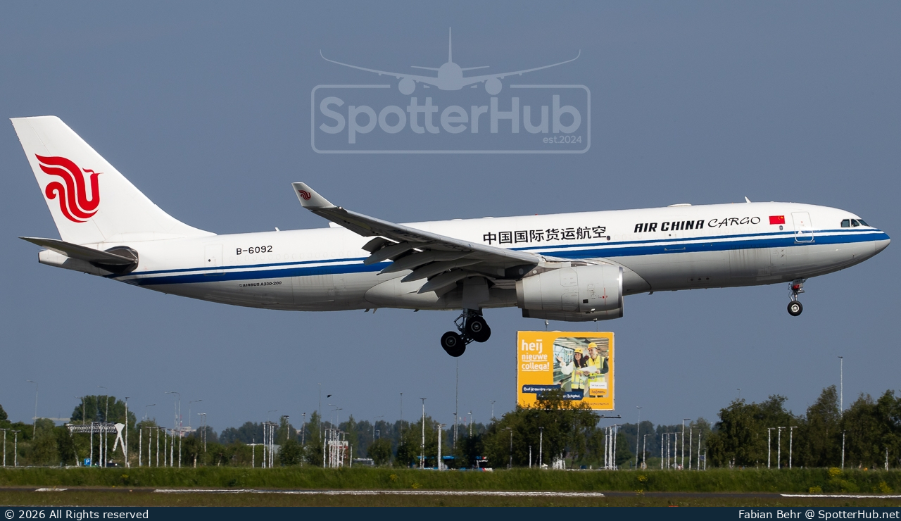 Photo of B-6092 - Airbus A330-243(P2F) operated by Air China Cargo