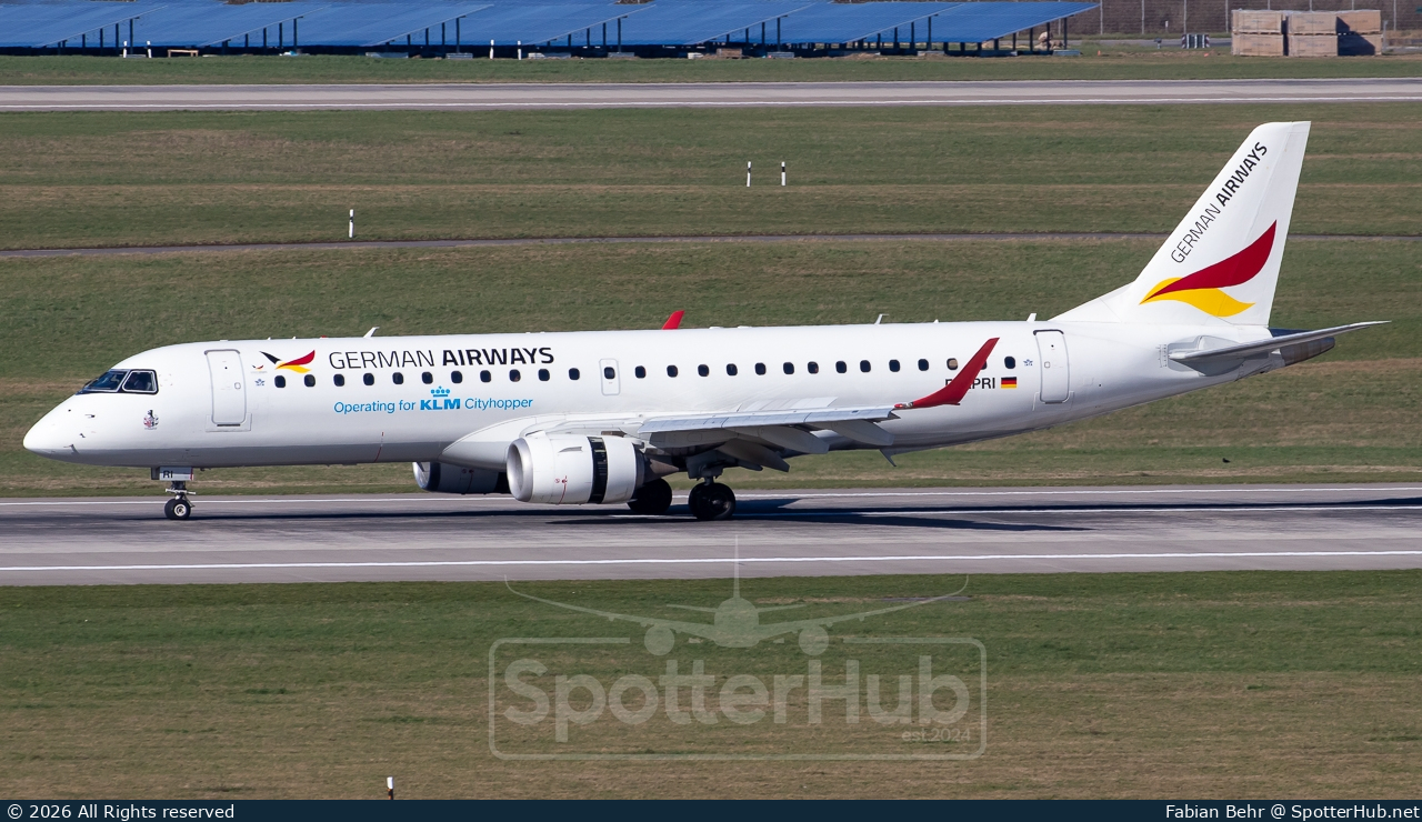 Photo of D-APRI - Embraer ERJ-190SR operated by KLM Cityhopper (opb German Airways)