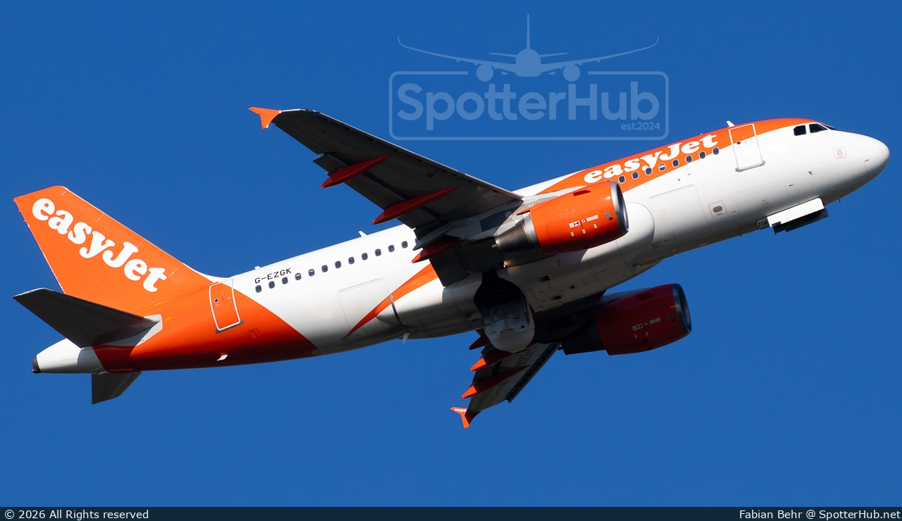 Photo of G-EZGK - Airbus A319-111 operated by easyJet