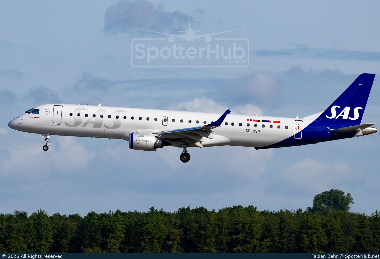 Photo of SE-RSN - Embraer ERJ-195LR operated by SAS Link