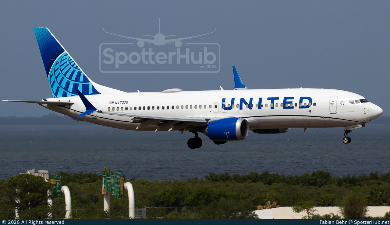 Photo of N47275 - Boeing 737 MAX 8 operated by United Airlines