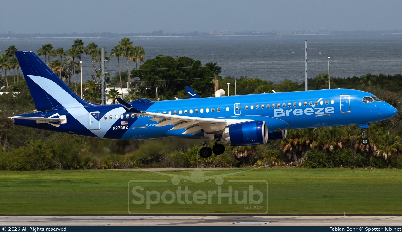 Photo of N230BZ - Airbus A220-300 operated by Breeze Airways