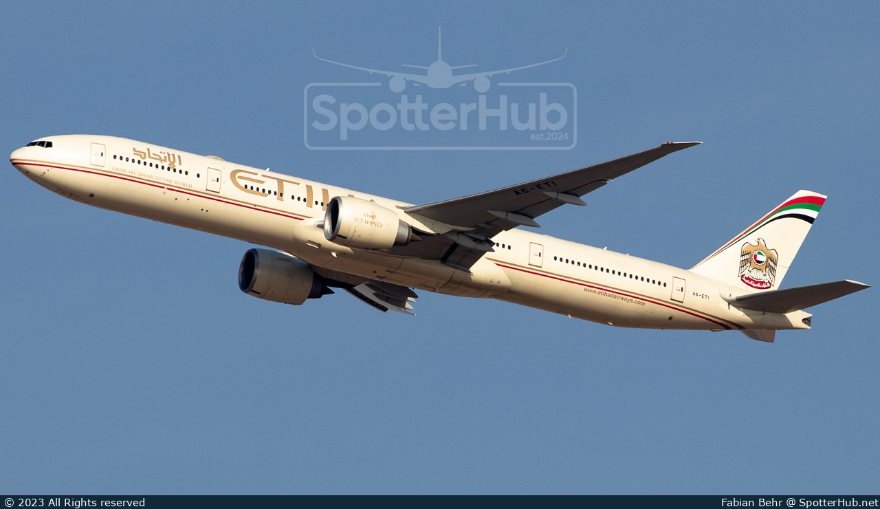 Photo of A6-ETI - Boeing 777-3FX(ER) operated by Etihad Airways