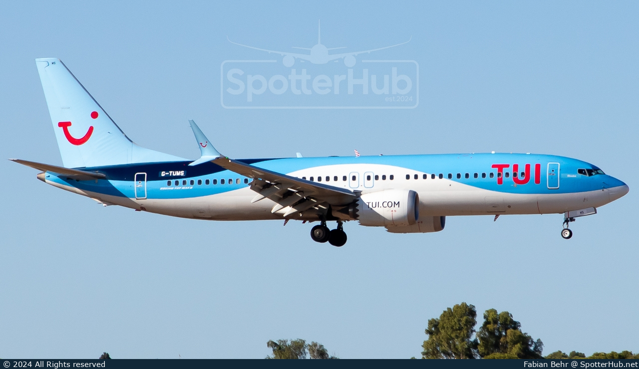 Photo of G-TUMS - Boeing 737 MAX 8 operated by TUI Airways