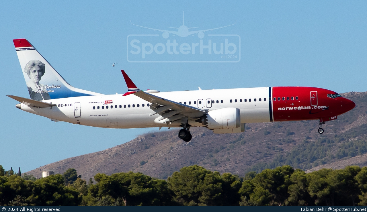 Photo of SE-RTB - Boeing 737 MAX 8 operated by Norwegian Air Sweden