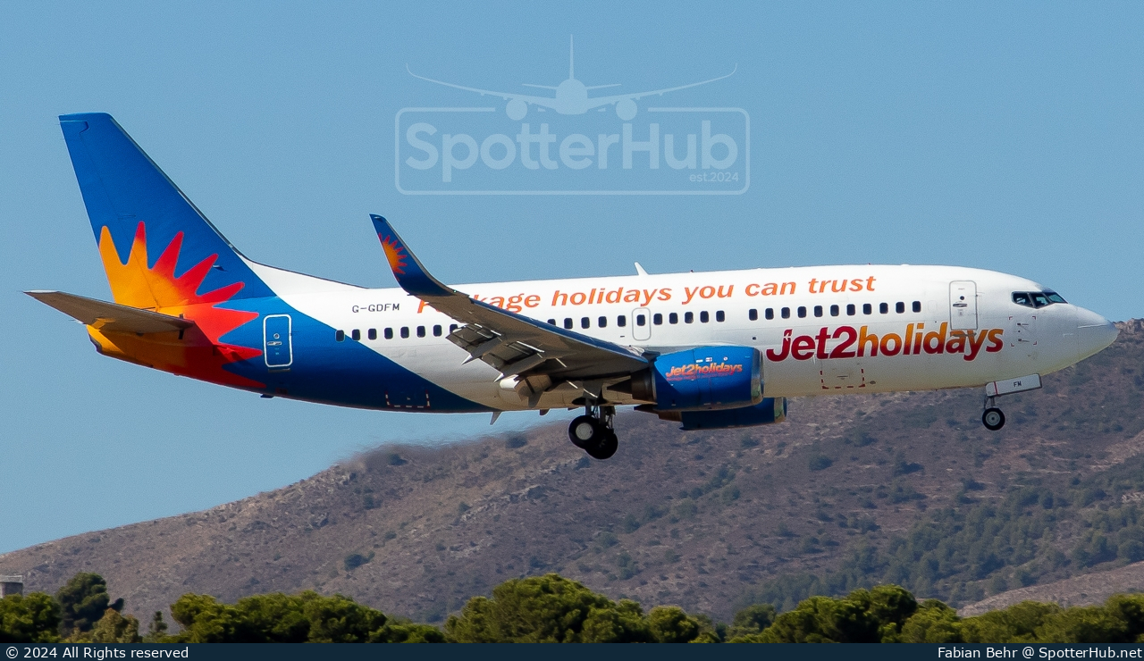 Photo of G-GDFM - Boeing 737-36N operated by Jet2