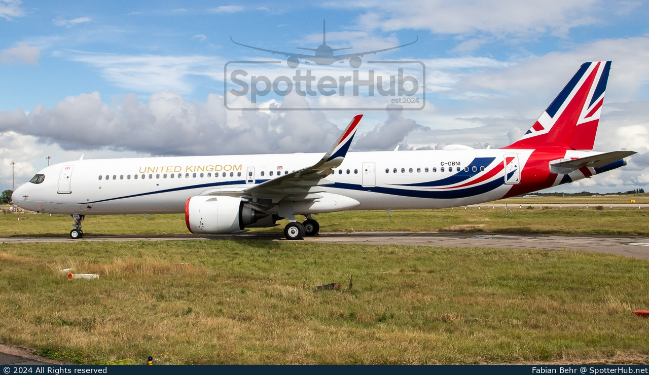 Photo of G-GBNI - Airbus A321-251NX operated by Government of the United Kingdom (opb Titan Airways)