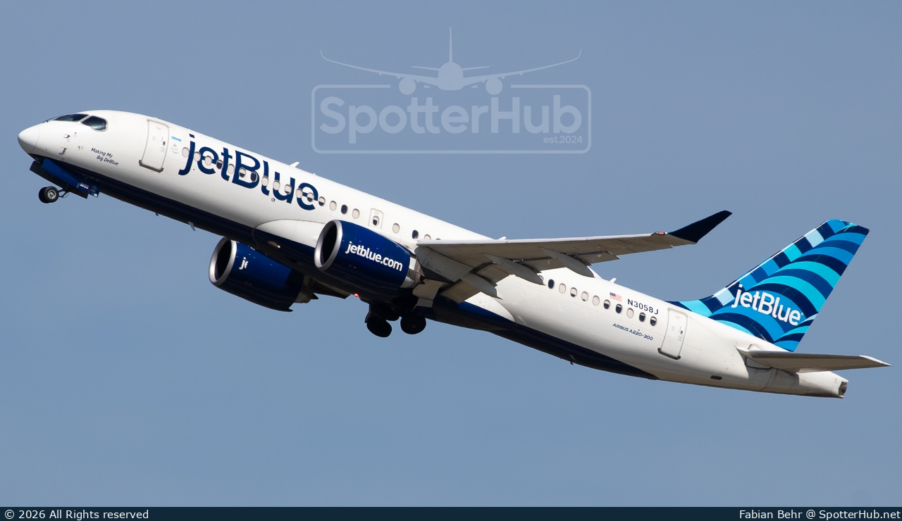Photo of N3058J - Airbus A220-300 operated by jetBlue Airways