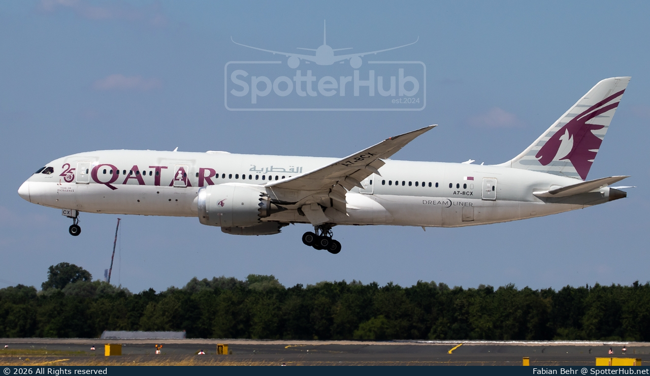 Photo of A7-BCX - Boeing 787-8 Dreamliner operated by Qatar Airways