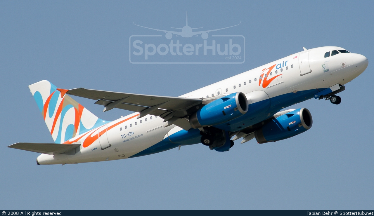 Photo of TC-IZH - Airbus A319-132 operated by IZair (opb Pegasus Airlines)
