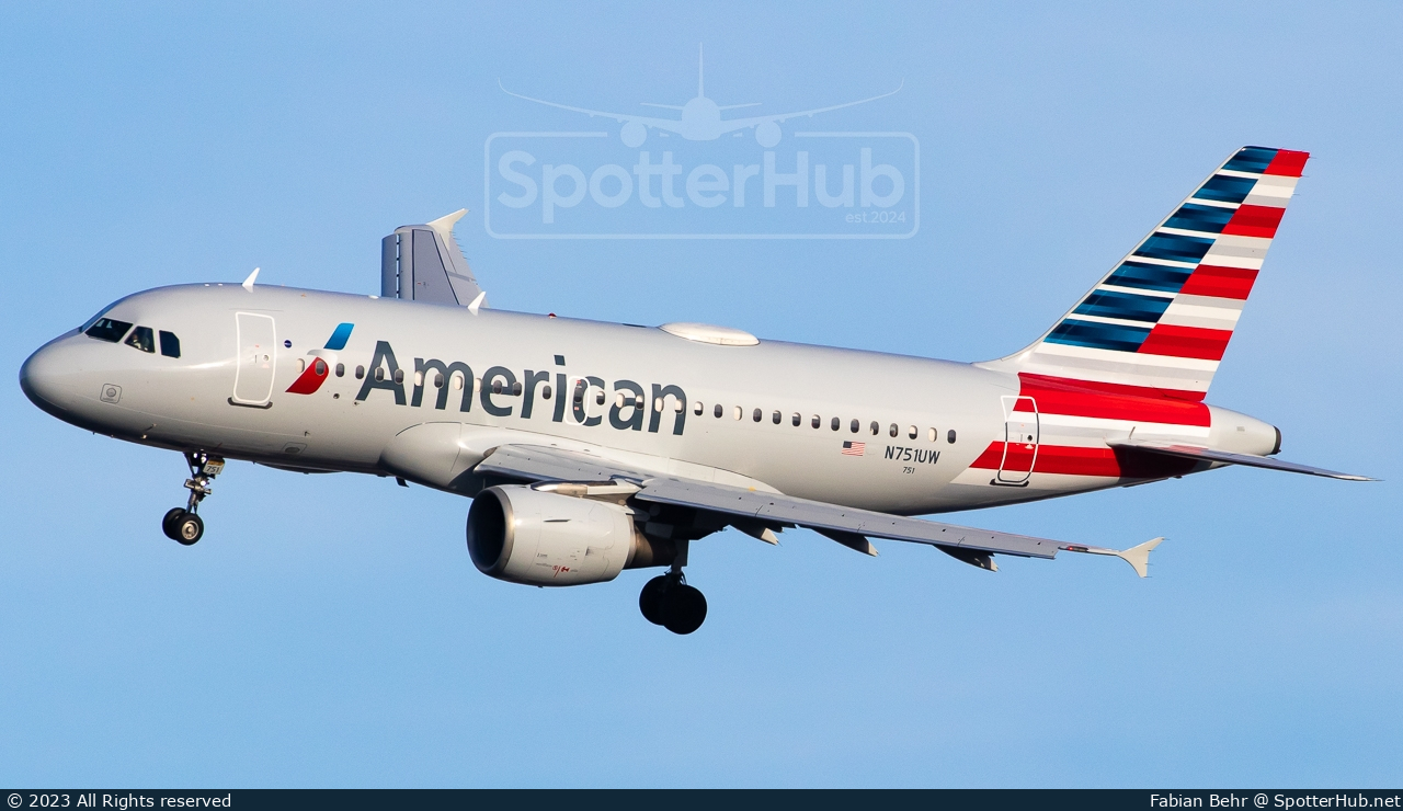 Photo of N751UW - Airbus A319-112 operated by American Airlines