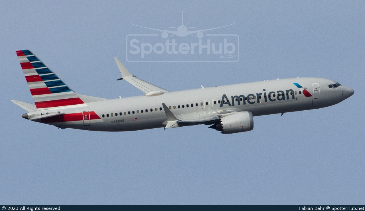 Photo of N338RS - Boeing 737 MAX 8 operated by American Airlines